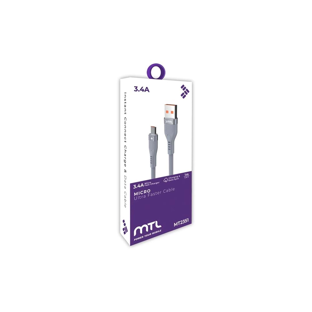 MT2351 3.4A MİCRO USB ŞARJ DATA KABLO /25/400