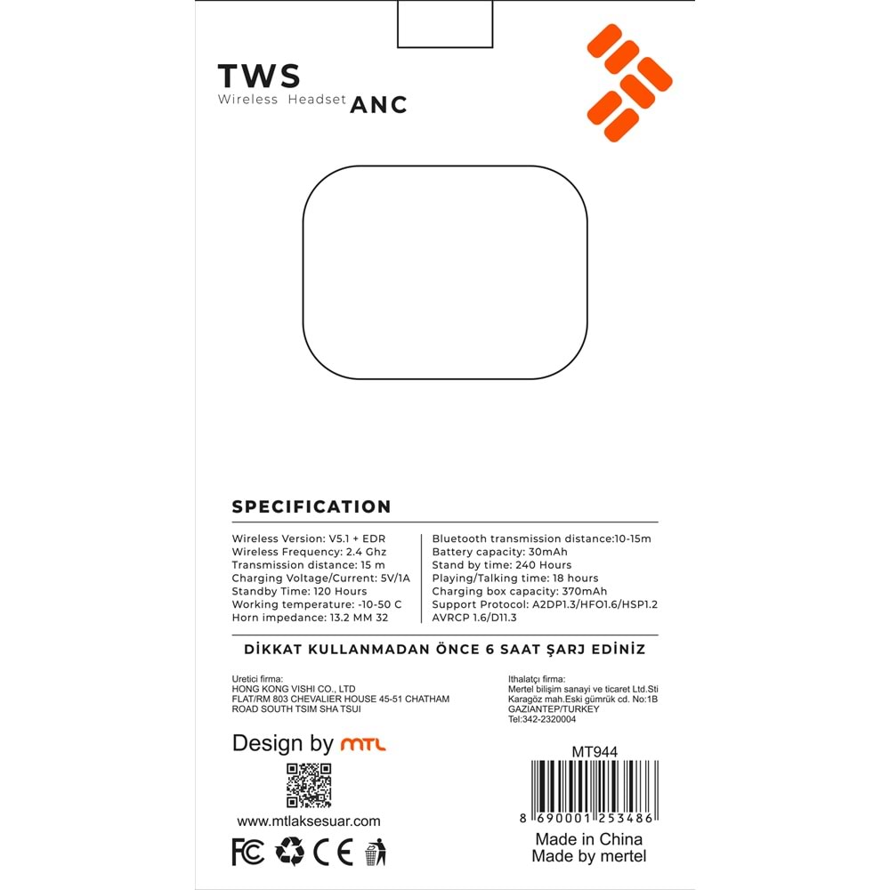 MT944 TWS AİRPODS PRO 2 BLUETOOTH KULAKLIK /10/100