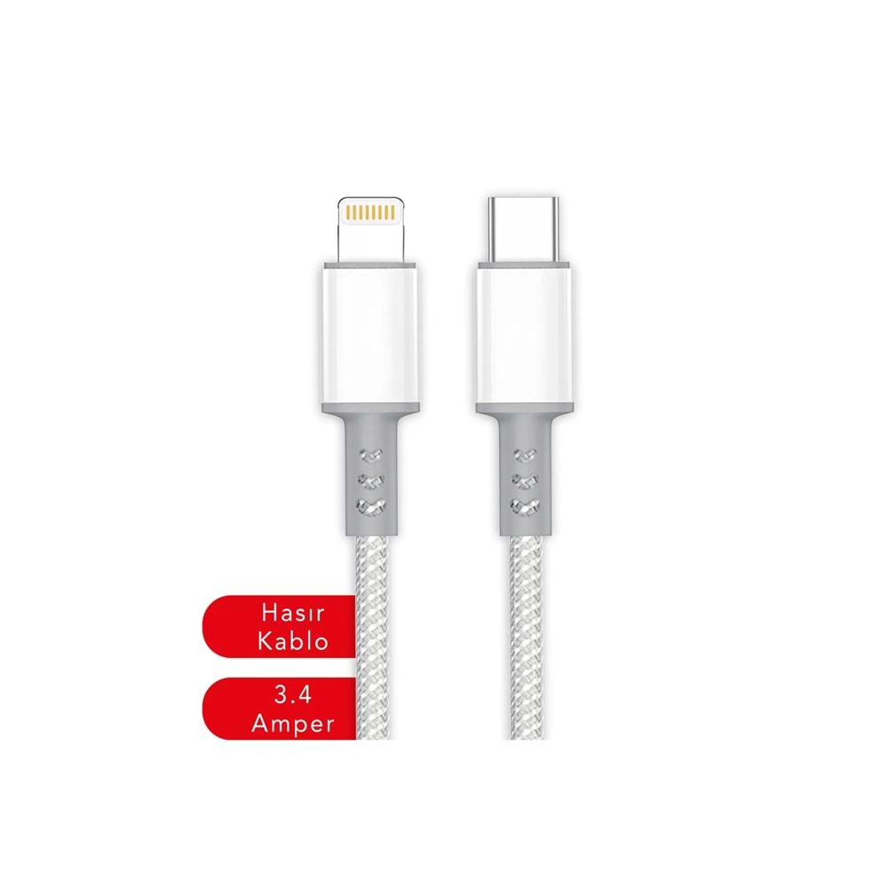 MT2452 30W TYPE-C TO LİGHTNİNG PD ŞARJ DATA KABLO 10/200