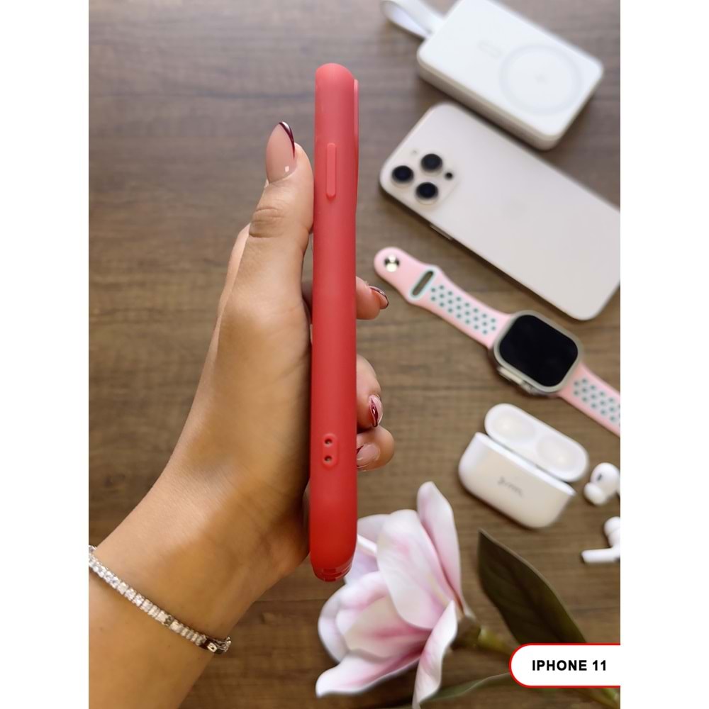 IPHONE 11 RENK ATMAYAN KEEP SİLİKON KILIF - KIRMIZI