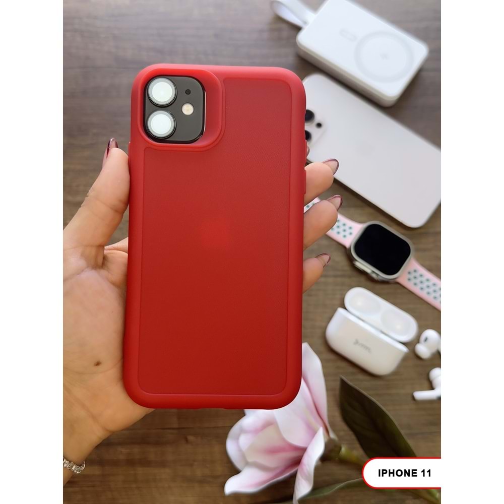 IPHONE 11 RENK ATMAYAN KEEP SİLİKON KILIF - KIRMIZI