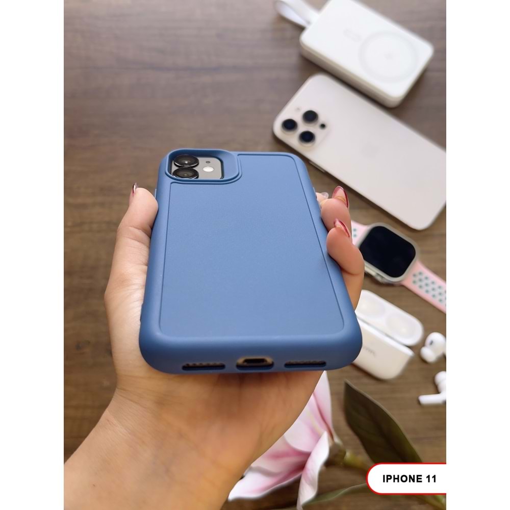 IPHONE 11 RENK ATMAYAN KEEP SİLİKON KILIF - LACIVERT