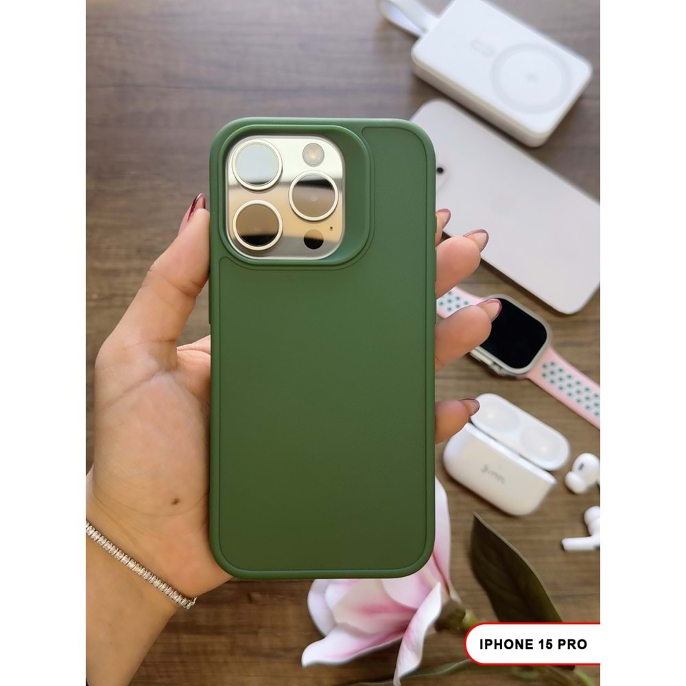 IPHONE 15 PRO RENK ATMAYAN KEEP SİLİKON KILIF - HAKI