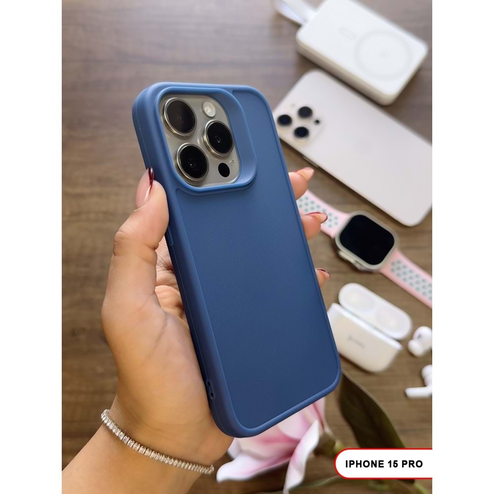 IPHONE 15 PRO RENK ATMAYAN KEEP SİLİKON KILIF - LACIVERT