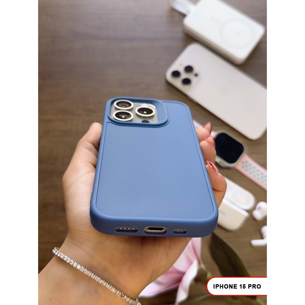 IPHONE 15 PRO RENK ATMAYAN KEEP SİLİKON KILIF - LACIVERT