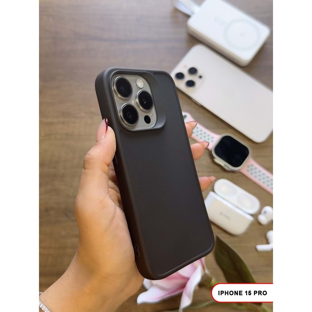 IPHONE 15 PRO RENK ATMAYAN KEEP SİLİKON KILIF - SIYAH
