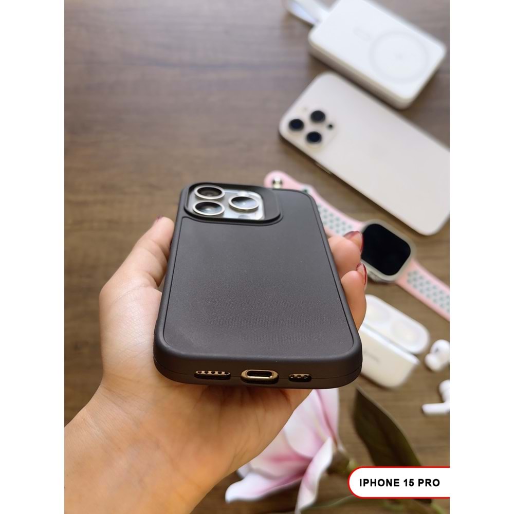 IPHONE 15 PRO RENK ATMAYAN KEEP SİLİKON KILIF - SIYAH