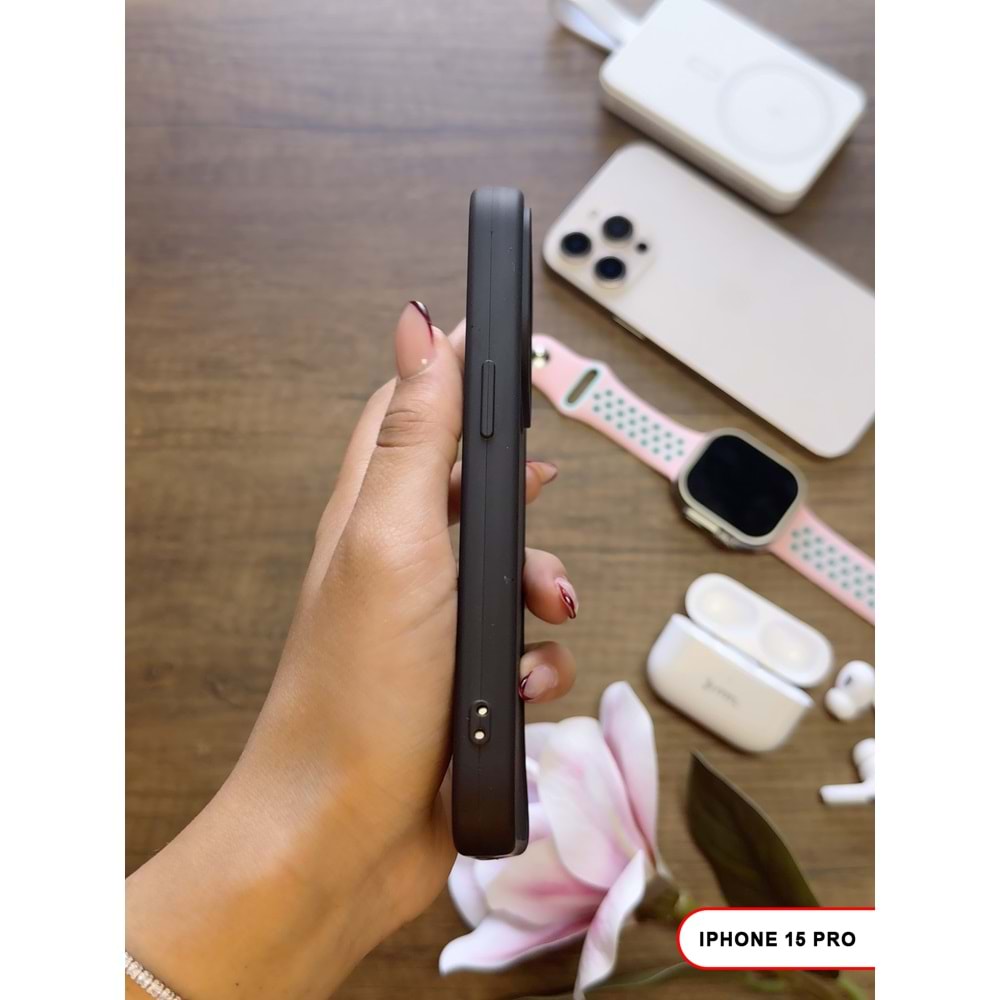 IPHONE 15 PRO RENK ATMAYAN KEEP SİLİKON KILIF - SIYAH
