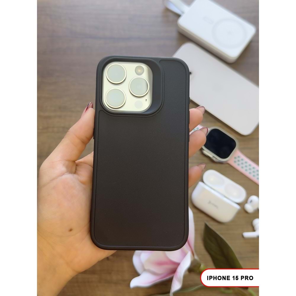 IPHONE 15 PRO RENK ATMAYAN KEEP SİLİKON KILIF - SIYAH