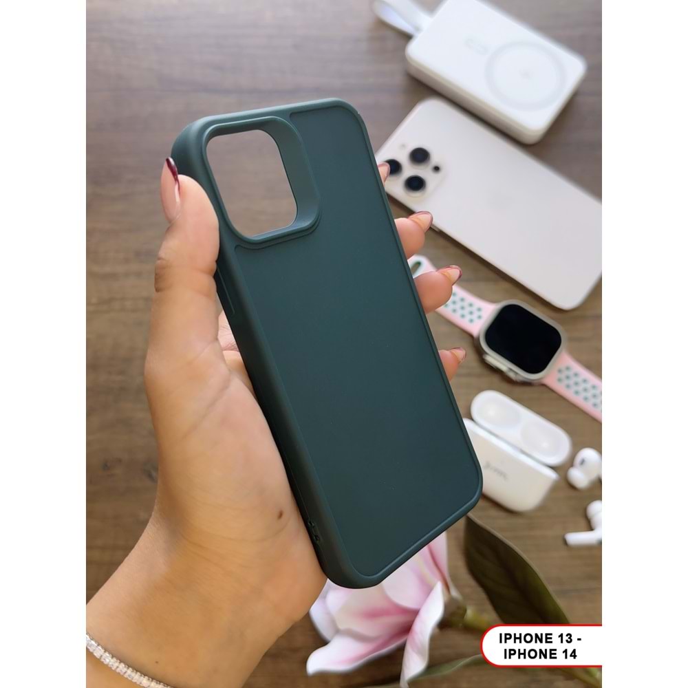 IPHONE 13/14 RENK ATMAYAN KEEP SİLİKON KILIF - HAKI