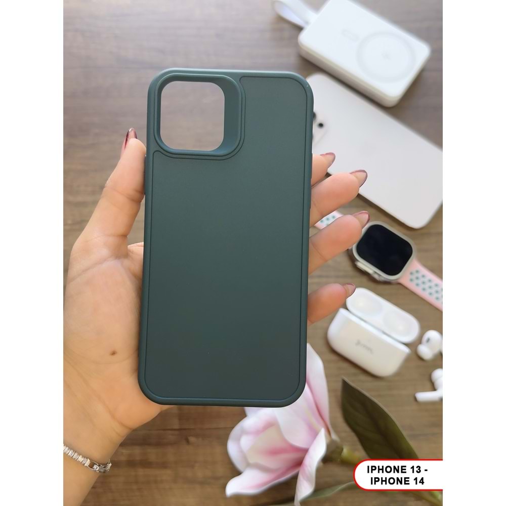 IPHONE 13/14 RENK ATMAYAN KEEP SİLİKON KILIF - HAKI
