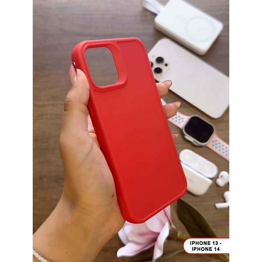 IPHONE 13/14 RENK ATMAYAN KEEP SİLİKON KILIF - KIRMIZI