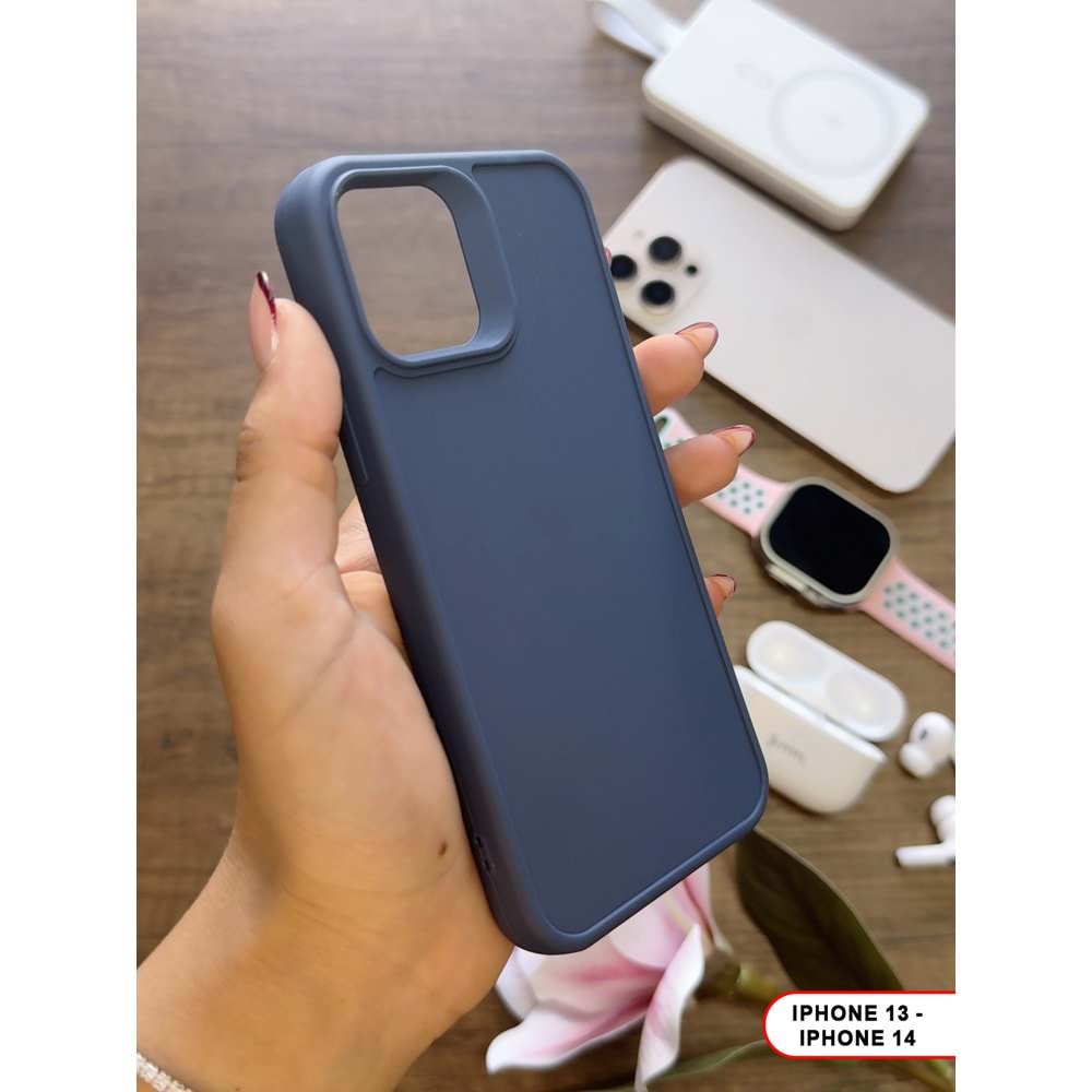 IPHONE 13/14 RENK ATMAYAN KEEP SİLİKON KILIF - LACIVERT
