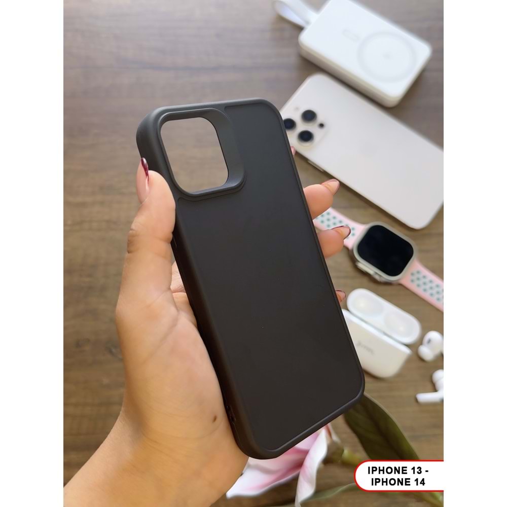 IPHONE 13/14 RENK ATMAYAN KEEP SİLİKON KILIF - SIYAH