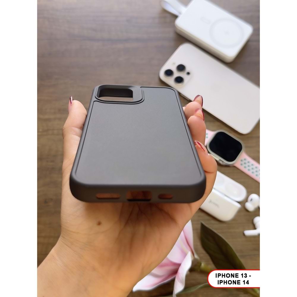 IPHONE 13/14 RENK ATMAYAN KEEP SİLİKON KILIF - SIYAH