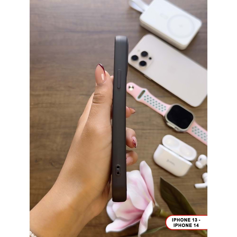 IPHONE 13/14 RENK ATMAYAN KEEP SİLİKON KILIF - SIYAH