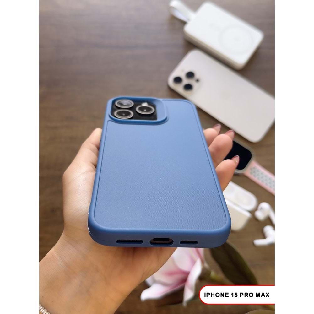 IPHONE 15 PRO MAX RENK ATMAYAN KEEP SİLİKON KILIF - LACIVERT