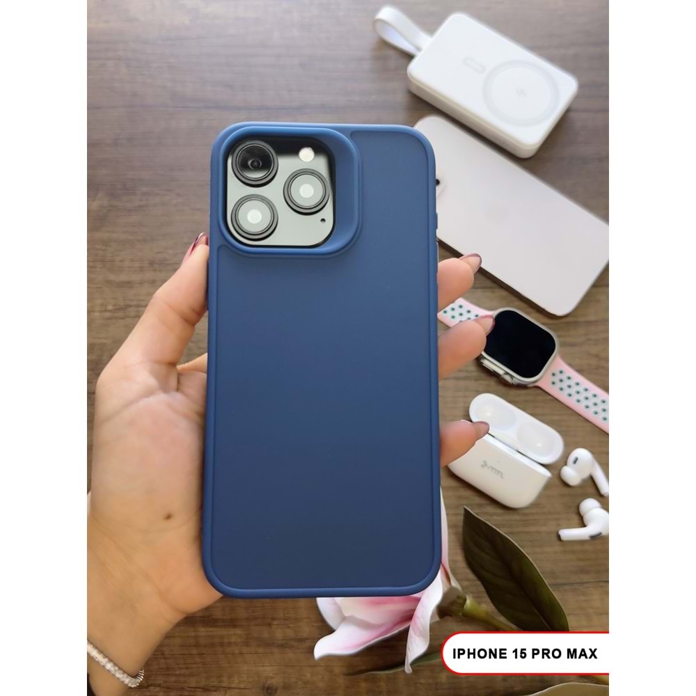 IPHONE 15 PRO MAX RENK ATMAYAN KEEP SİLİKON KILIF - LACIVERT