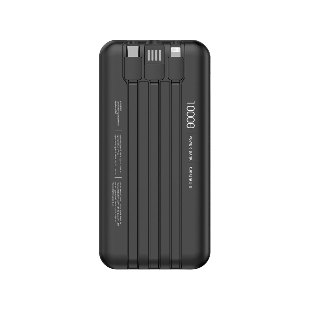 MT4310 10.000 MAH DAHİLİ KABLOLU 22,5 WATT TURBO ŞARJ POWERBANK /40
