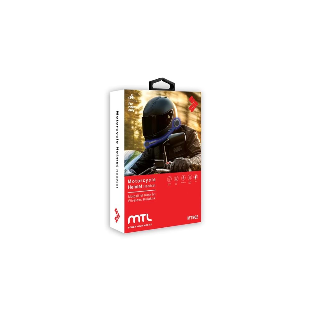 MT962 MOTORSİKLET KASK İÇİ BLUETOOTH KULAKLIK /10/100