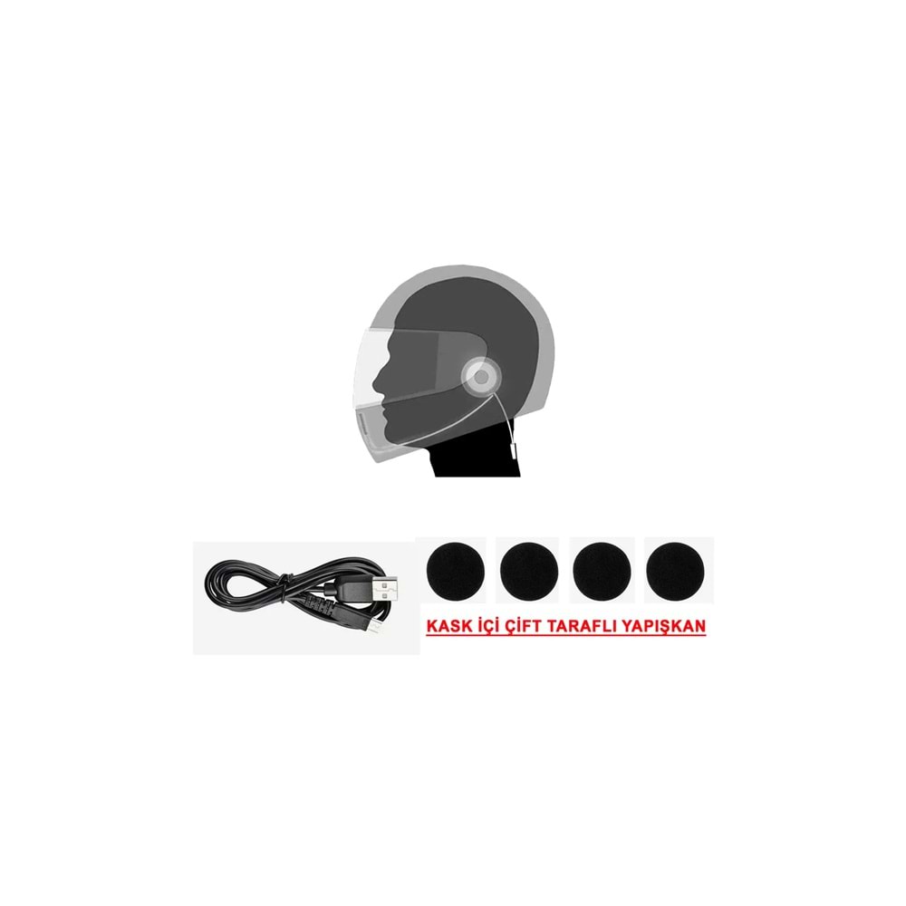 MT962 MOTORSİKLET KASK İÇİ BLUETOOTH KULAKLIK /10/100