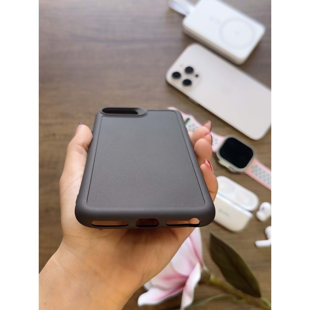 IPHONE 6/7/8 PLUS RENK ATMAYAN KEEP SİLİKON KILIF - SIYAH