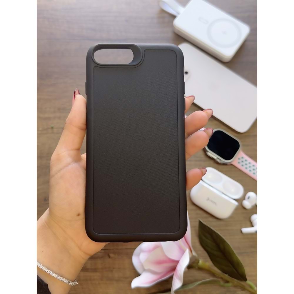 IPHONE 6/7/8 PLUS RENK ATMAYAN KEEP SİLİKON KILIF - SIYAH