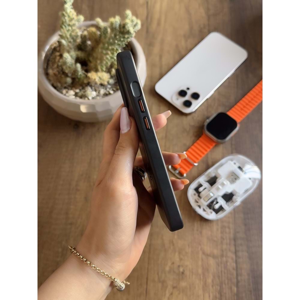 IPHONE 14 MAGSAFE UYUMLU STANDLI KARBON SOO-700 SİLİKON KILIF