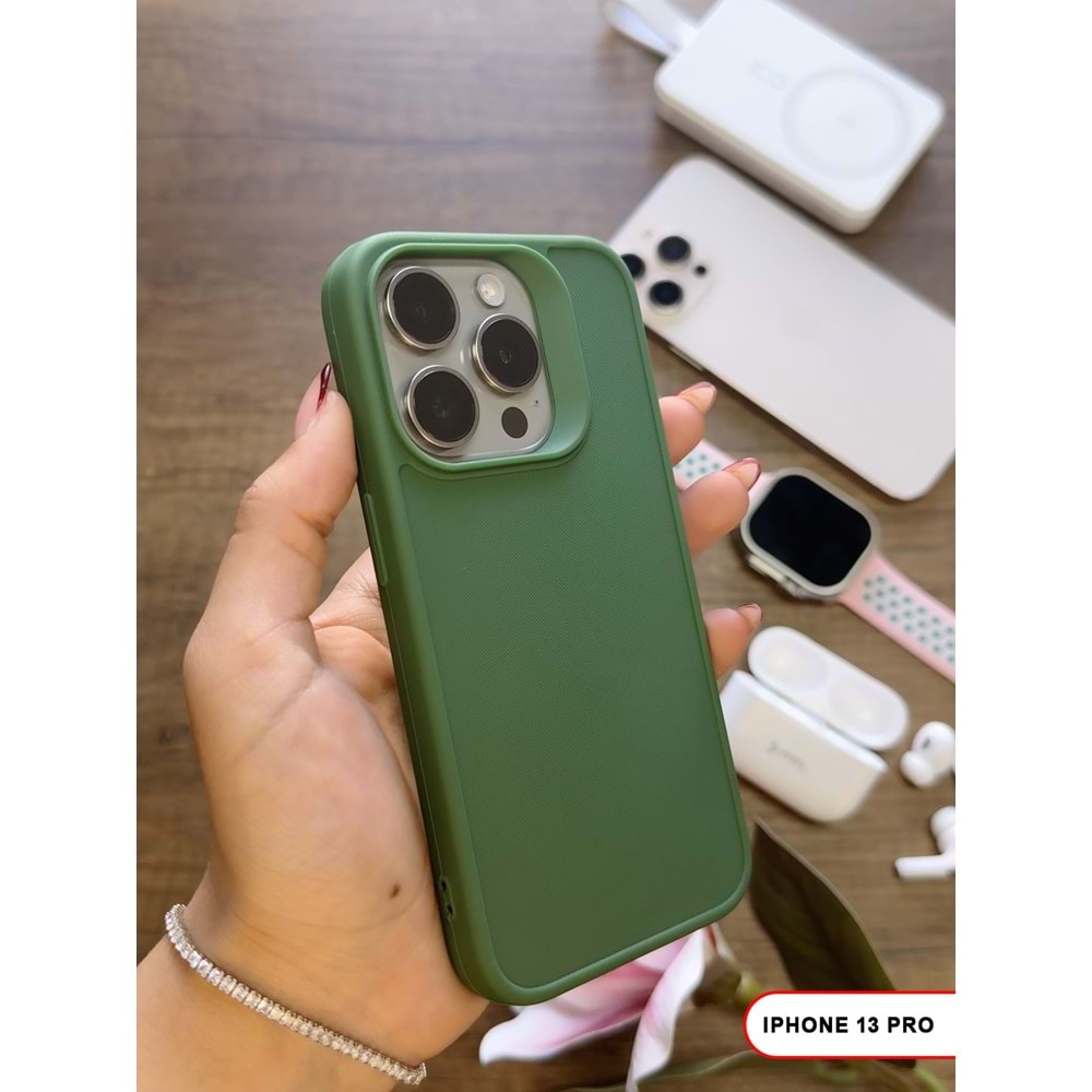 IPHONE 13 PRO RENK ATMAYAN KEEP SİLİKON KILIF - HAKI