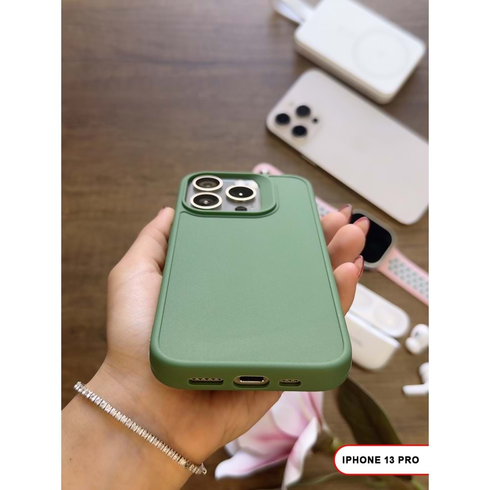 IPHONE 13 PRO RENK ATMAYAN KEEP SİLİKON KILIF - HAKI