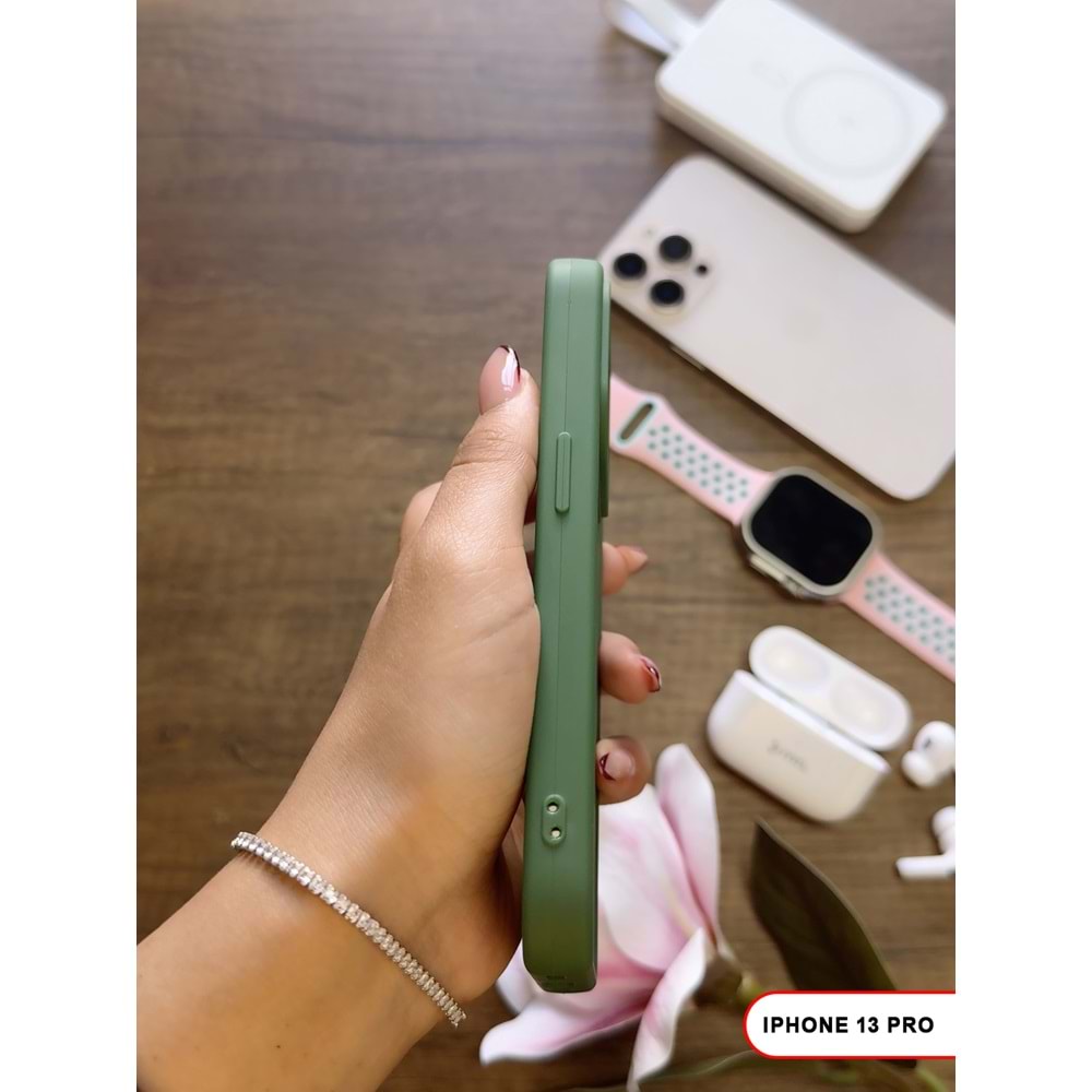 IPHONE 13 PRO RENK ATMAYAN KEEP SİLİKON KILIF - HAKI