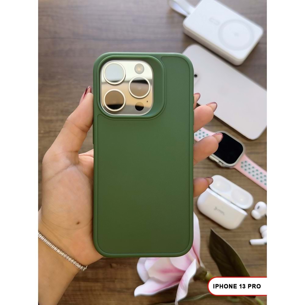 IPHONE 13 PRO RENK ATMAYAN KEEP SİLİKON KILIF - HAKI