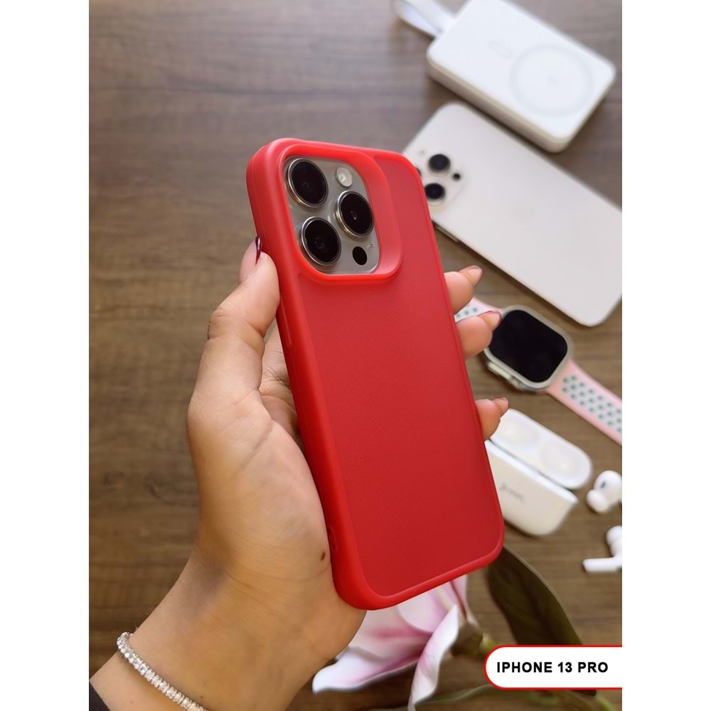IPHONE 13 PRO RENK ATMAYAN KEEP SİLİKON KILIF - KIRMIZI