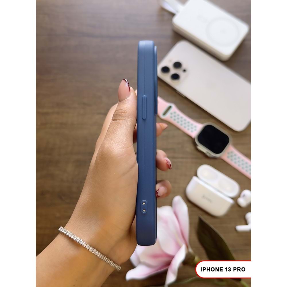 IPHONE 13 PRO RENK ATMAYAN KEEP SİLİKON KILIF - LACIVERT