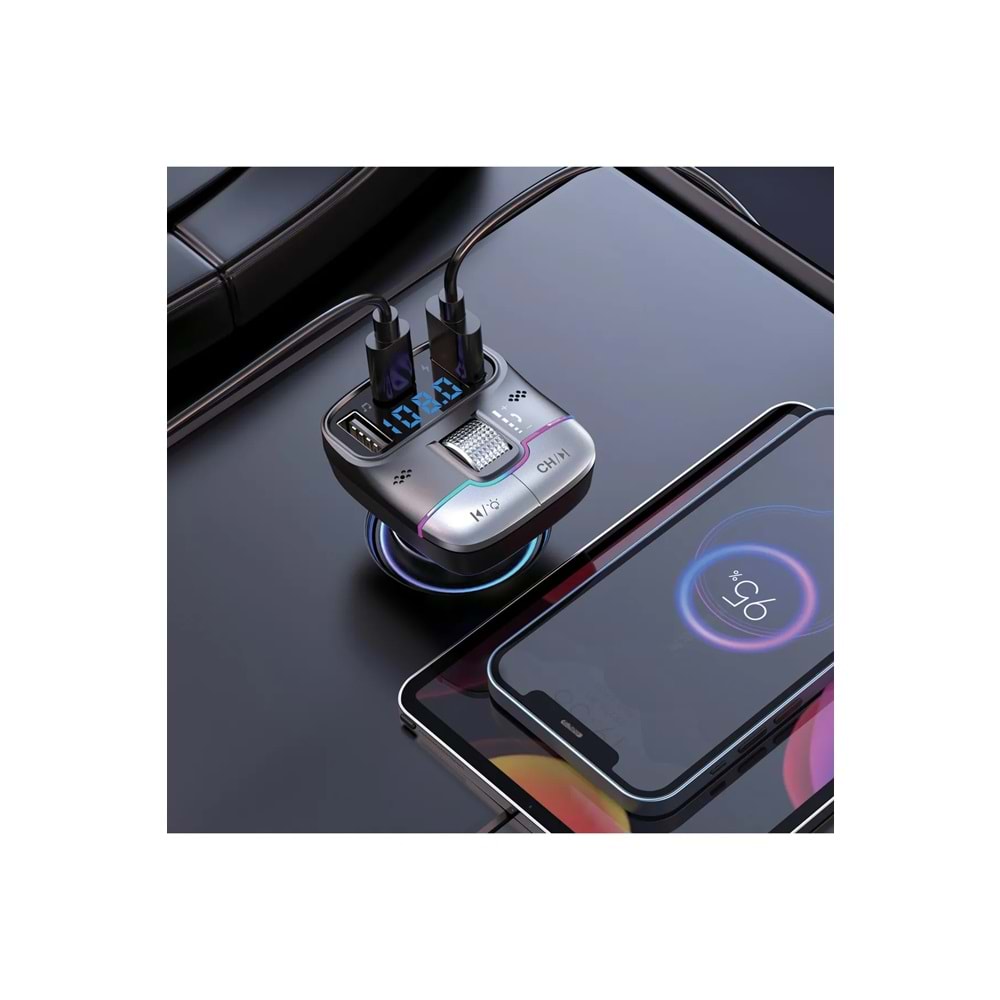 MT9873 55 WATT PD ŞARJLI BLUETOOTH FM MODÜLATÖR 10/120