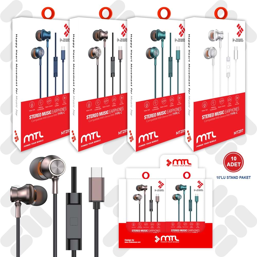 MT297 TYPE-C STEREO KABLOLU KULAKLIK 10/200