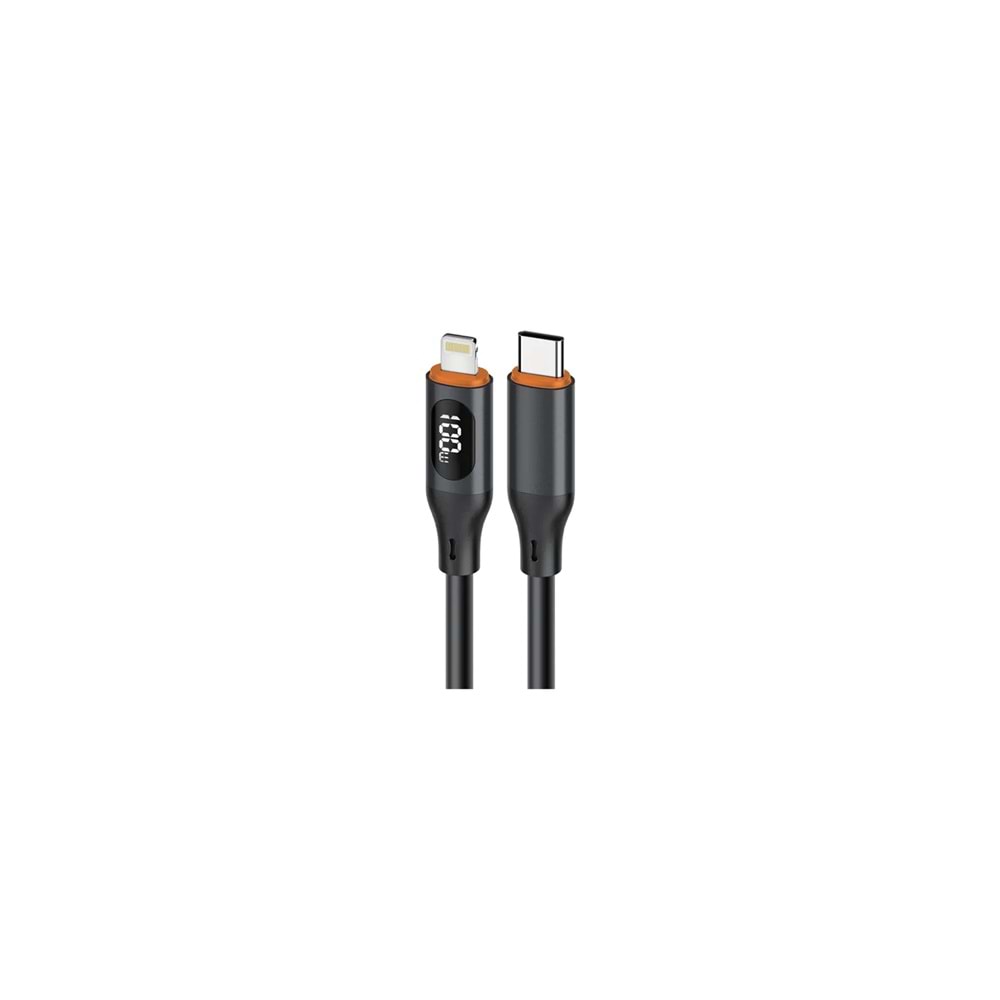 MT2213 30W LCD EKRANLI 1M TYPE-C TO LİGHTNİNG PD ŞARJ DATA KABLO 10/200