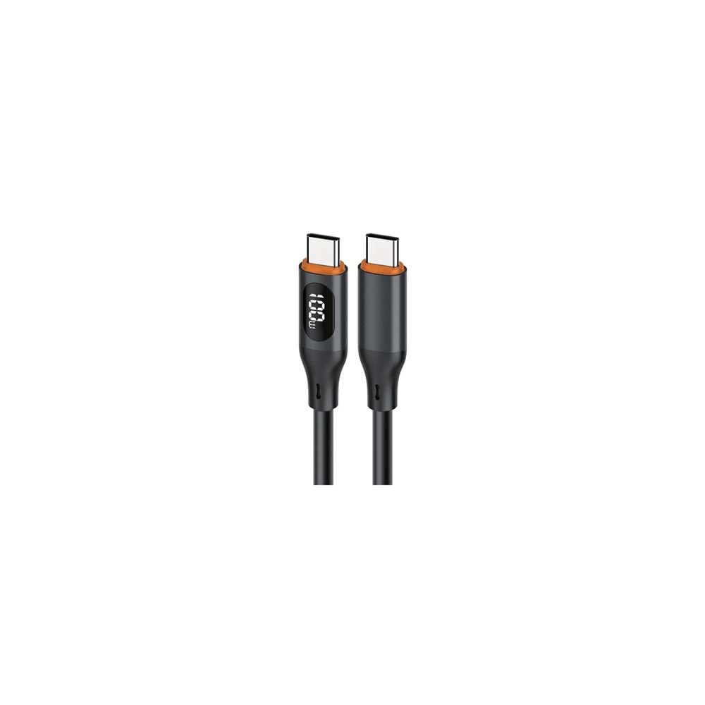MT2214 60W LCD EKRANLI 1M TYPE-C TO TYPE-C PD ŞARJ DATA KABLO 10/200
