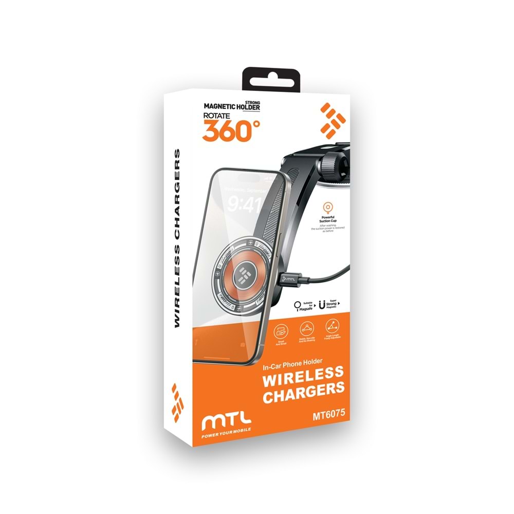 MT6075 15 WATT MAGSAFE & WİRELESS ŞARJLI ARAÇ TUTUCU /100