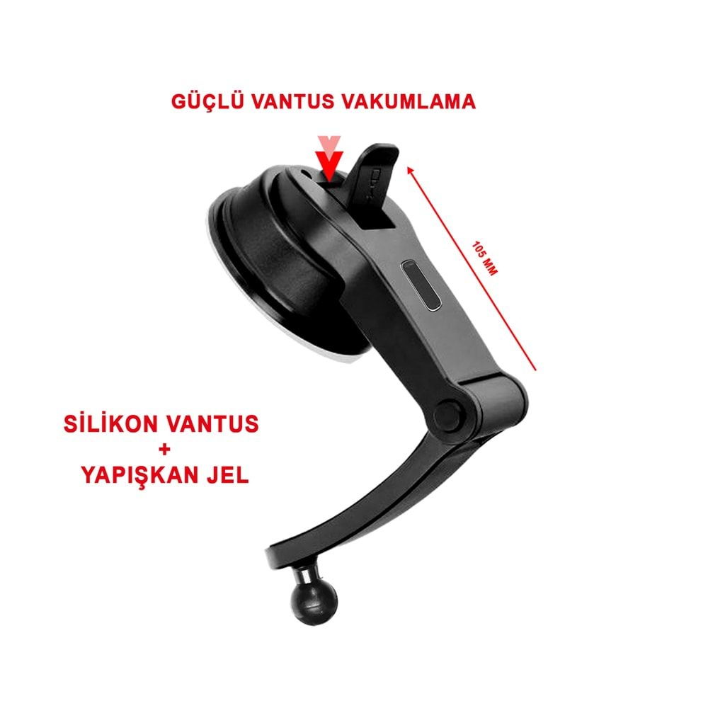 MT6075 15 WATT MAGSAFE & WİRELESS ŞARJLI ARAÇ TUTUCU /100