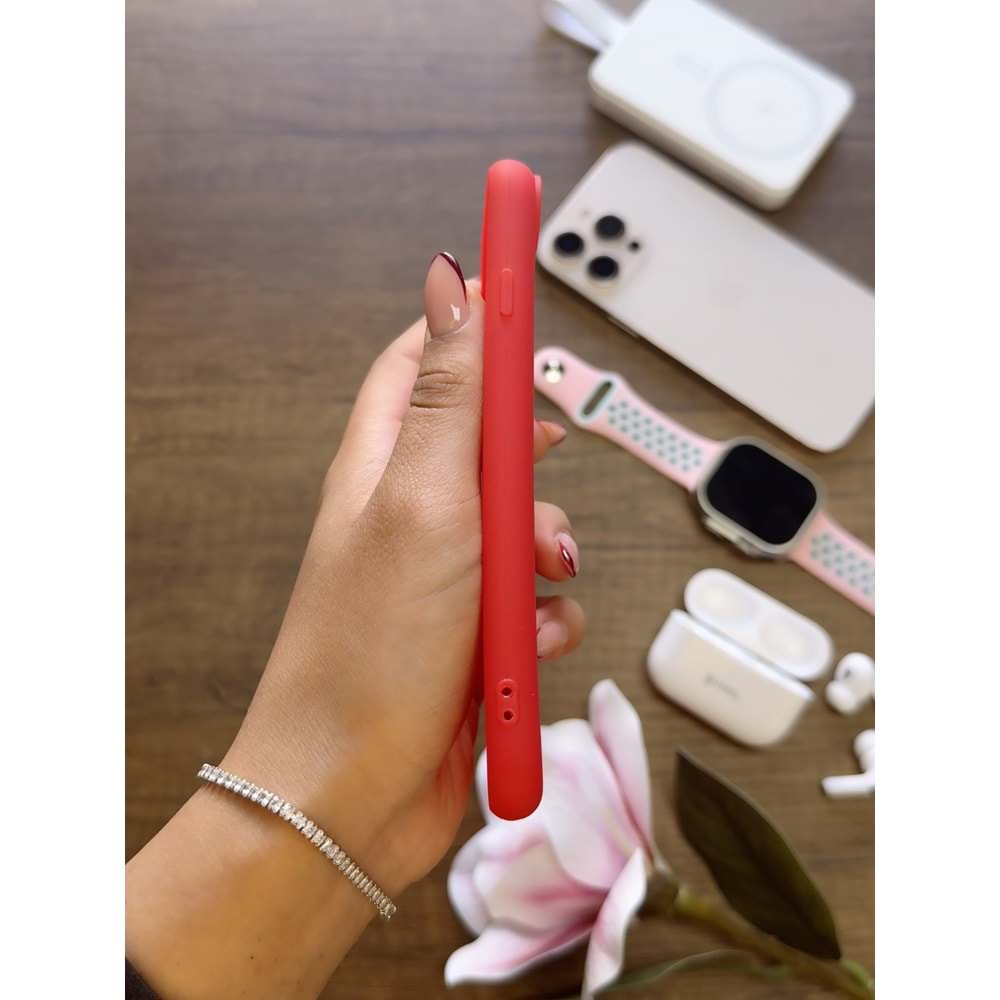 IPHONE 6 / 7 / 8 / SE 2021 / SE 2022 RENK ATMAYAN KEEP SİLİKON KILIF - KIRMIZI