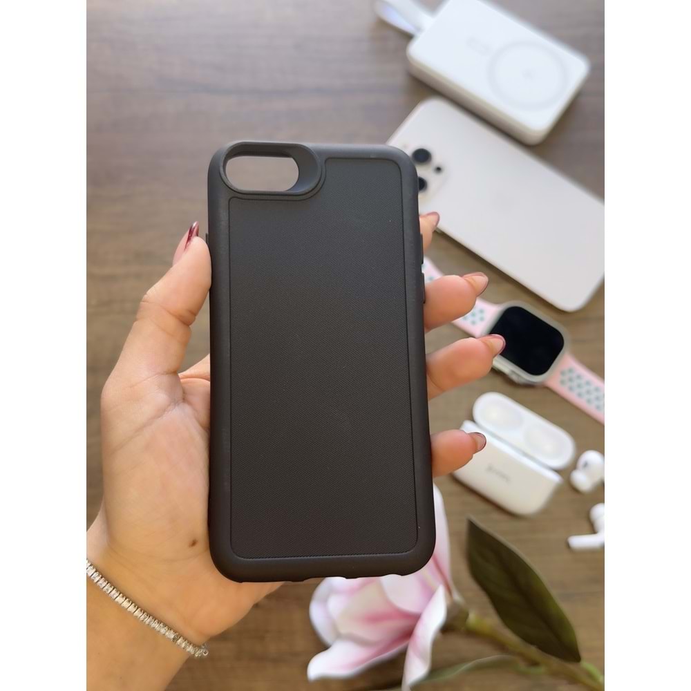 IPHONE 6 / 7 / 8 / SE 2021 / SE 2022 RENK ATMAYAN KEEP SİLİKON KILIF - SIYAH