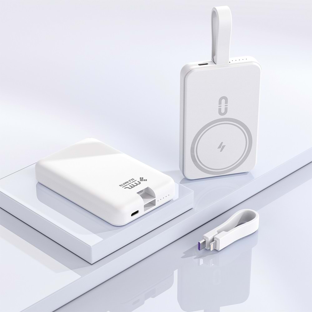 MT4440 10.000 MAH MAGSAFE DAHİLİ KABLOLU 22.5 W PD ŞARJ POWERBANK /60