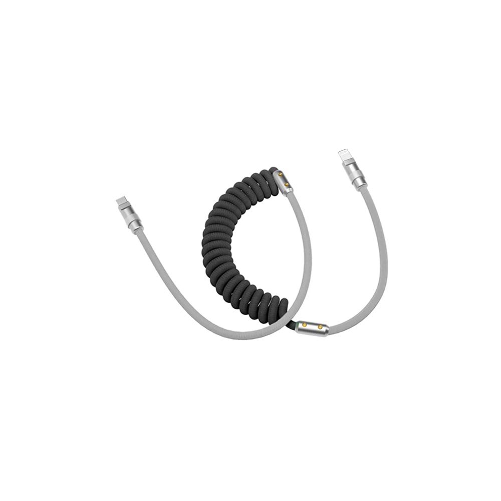 MT2462 30W SPİRAL TYPE-C TO LİGHTNİNG PD ŞARJ DATA KABLO 10/200