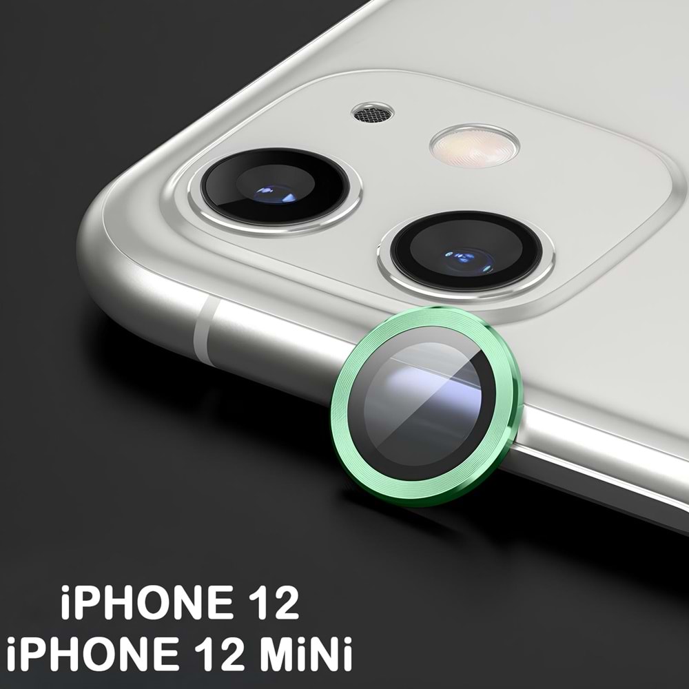 IPHONE 12 / IPHONE 12 MİNİ SAFİR LENS KORUMA - GREEN