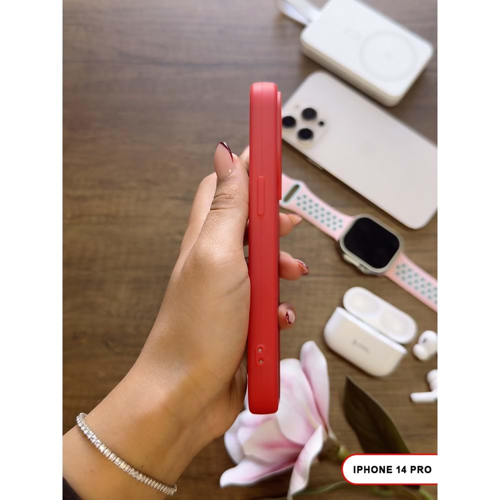 IPHONE 14 PRO RENK ATMAYAN KEEP SİLİKON KILIF - KIRMIZI