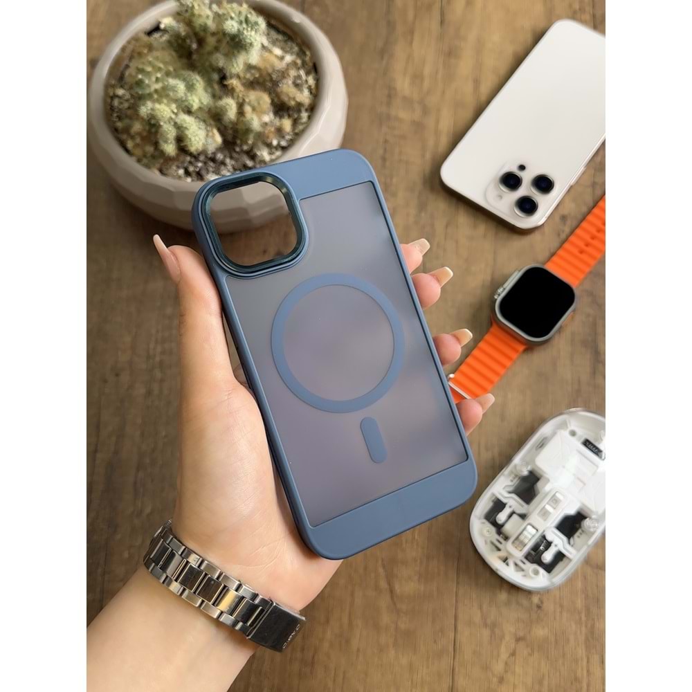 IPHONE 15 MAGSAFE UYUMLU MAT SOO-635 SİLİKON KILIF KAPAK