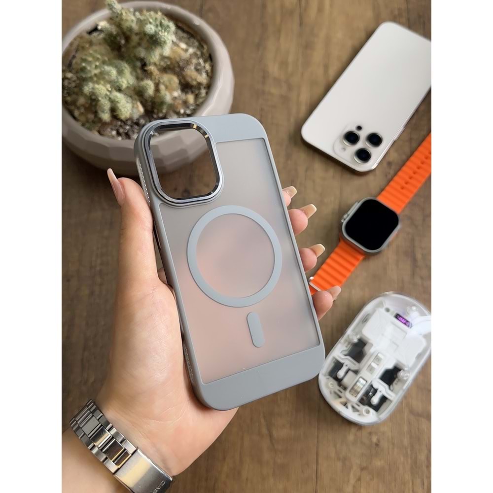 IPHONE 16 MAGSAFE UYUMLU MAT SOO-635 SİLİKON KILIF KAPAK