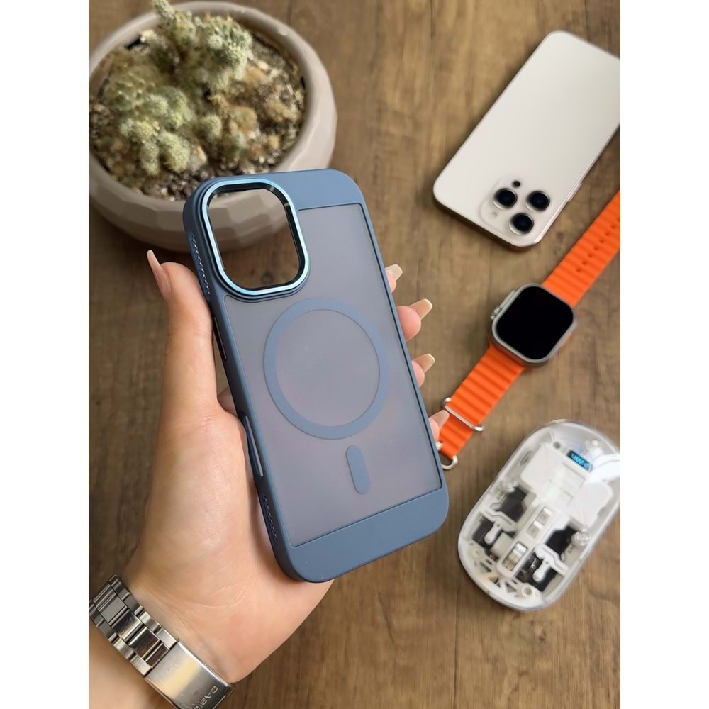 IPHONE 16 MAGSAFE UYUMLU MAT SOO-635 SİLİKON KILIF KAPAK