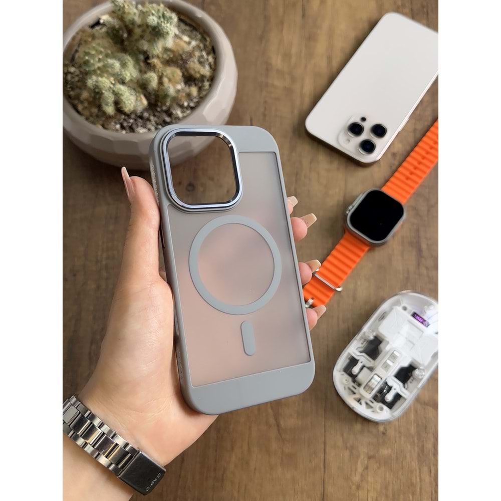 IPHONE 16 PRO MAGSAFE UYUMLU MAT SOO-635 SİLİKON KILIF KAPAK